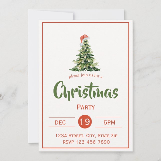 Invitation Rustique Noël Tree | Farmhou (Devant)