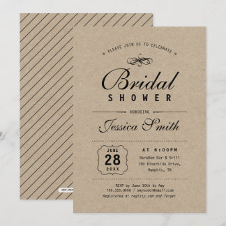 Invitation Rustique Noir & Kraft | Élégant Enterrement de Vie