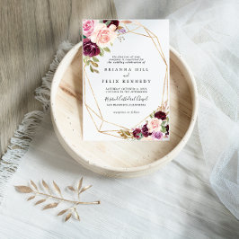 Invitation Rustique or géométrique Floral Mariage traditionne