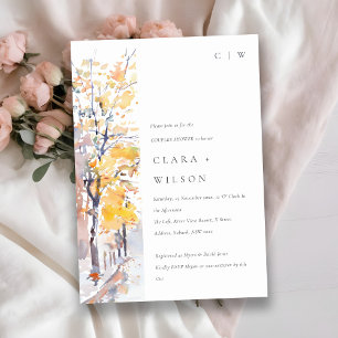 Invitation Rustique Pastel Automne Automne Paysage Couples Do