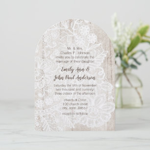 Invitation Rustique Pays Dentelle Ferme Maison Barne Mariage 