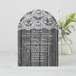 Invitation Rustique Pays Dentelle Grange Bois Mariage Invitat