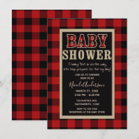 Rustique Pays Rouge noir Buffle Plaid Baby shower