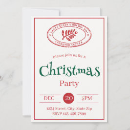Invitation Rustique Père Noël Stamp | Vintage