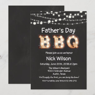 Invitation rustique pour barbecue de la fête des p