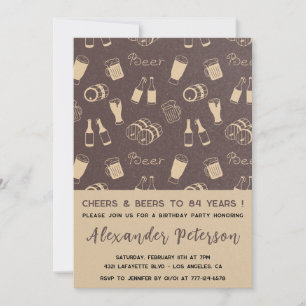 Invitation rustique pour les 84 ans avec Cheers &