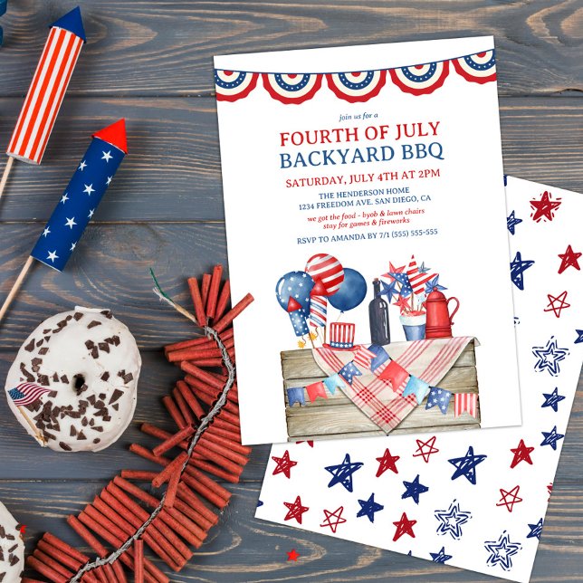 Invitation rustique pour un BBQ du 4 juillet (Créateur téléchargé)