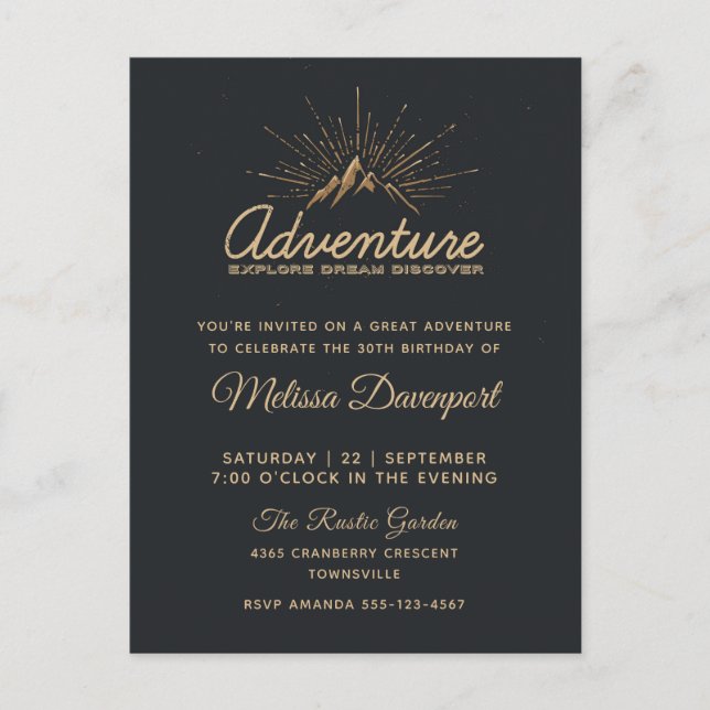 Invitation rustique pour une fête d'anniversaire d (Devant)