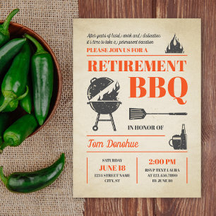 Invitation Rustique Retro Retrait BBQ