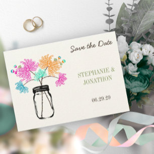 Invitation Rustique romantique Mason Jar Fleur sauvage Mariag