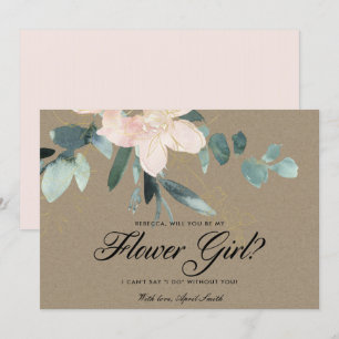 INVITATION RUSTIQUE ROSE FLORAL AQUARELLE SOIS MA DEMOISELLE