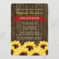 INVITATION RUSTIQUE ROUGE DE FÊTE DE LA MARIÉE DE