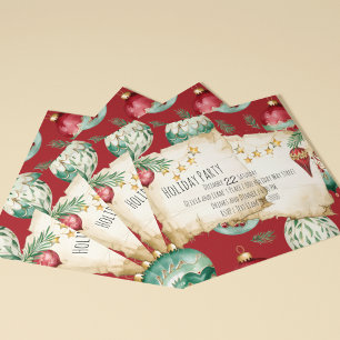 Invitation Rustique Rouge et Vert