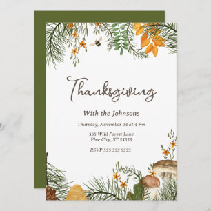 Invitation Rustique Simple Fall Forest Thanksgiving