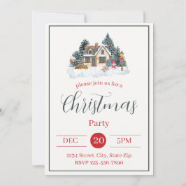 Invitation Rustique Snowy House | Hiver