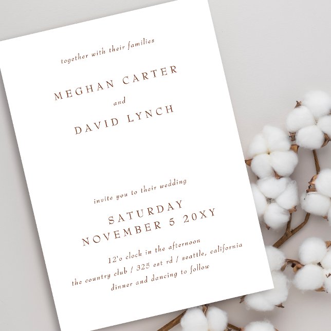 Invitation Rustique Terracotta Boho brûlé Orange Mariage Invi (Créateur téléchargé)