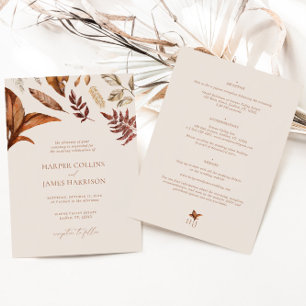 Invitation Rustique Terracotta Floral Boho Mariage d'automne