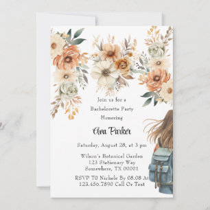 Invitation Rustique Terracotta Floral Cream Bachelorette Part