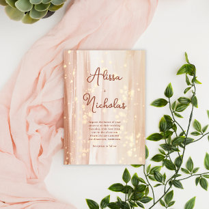 Invitation Rustique Terracotta Gold Aquarelle et Mariage de s