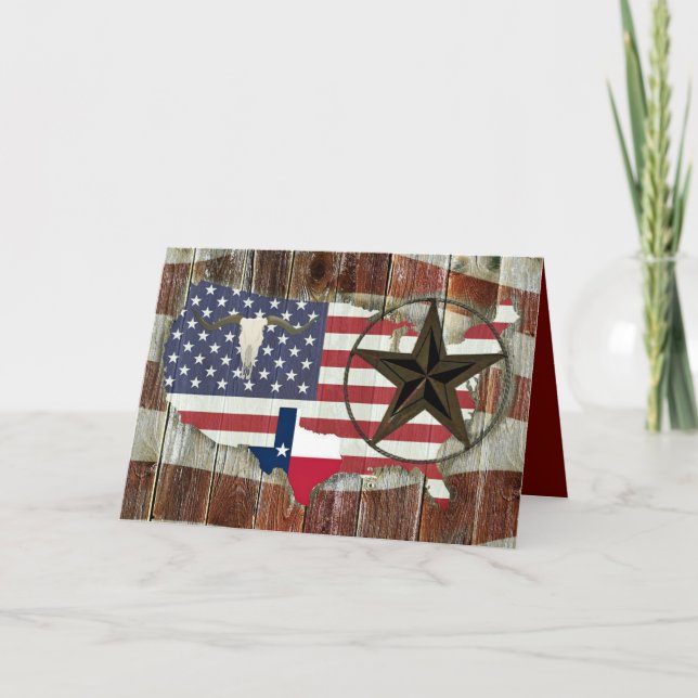 Invitation Rustique Texas Lone Star Texas Long Horn (Devant)