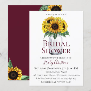 Invitation Rustique Tournesol Floral Douche nuptia