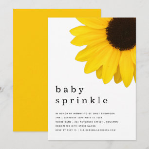 Invitation Rustique Tournesol Jaune Bébé Sprinkle Douche