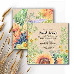 Invitation Rustique Tournesols Bridal Douche
