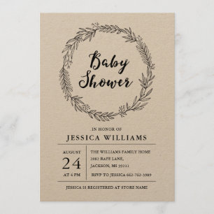 Invitation rustique vintage de baby shower de