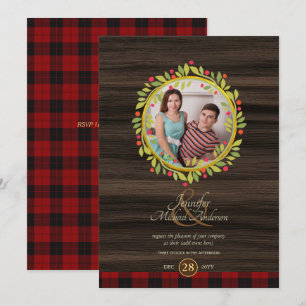 Invitation Rustique Vintage Noël PHOTO TOUT ÉVÉNEMENT BuffPla