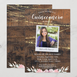 Invitation Rustique Western Quinceañera 15ème anniversaire Ph