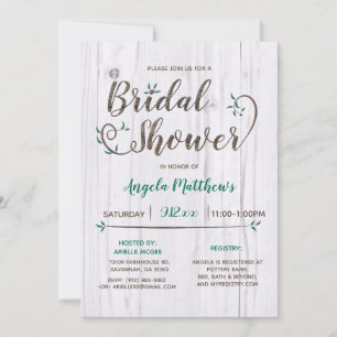 Invitation Rustique White & Brown Wood Bridal Show