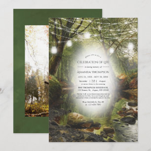 Invitation Rustique Wild Woodland Green Célébration de la vie