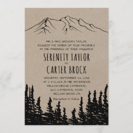 Invitation Rustique Woodsy Mountain Mariage officiel