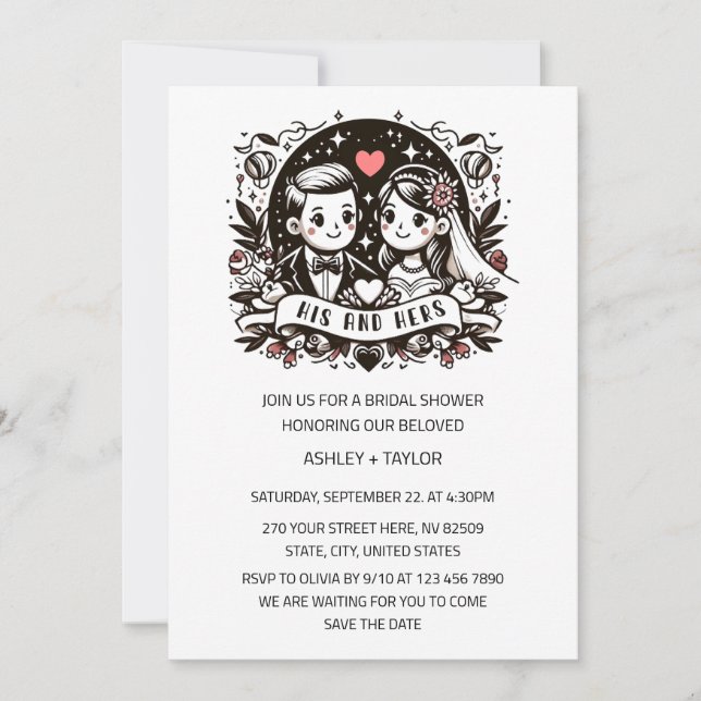 Invitation Sa et ses couples Mariage Fête des mariées (Devant)