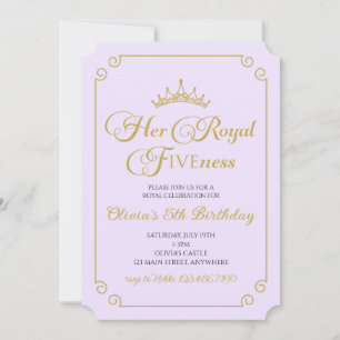 Invitation Sa Royal Fiveness Gold Princess 5e anniversaire