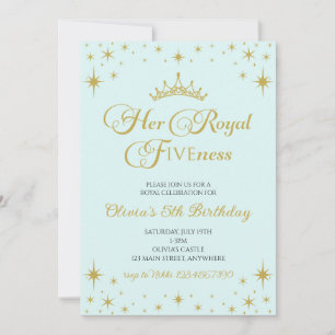 Invitation Sa Royal Fiveness Gold Princess 5e anniversaire