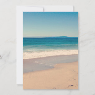 Invitation Sable de plage et scène de mer Aqua Blue