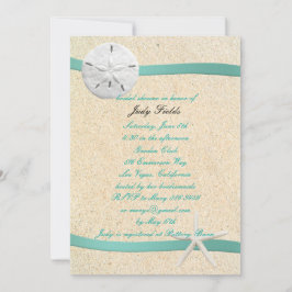 Invitation Sable Dollar Plage Mariage Douche nuptiale Invitat