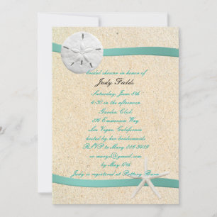 Invitation Sable Dollar Plage Mariage Douche nuptiale Invitat