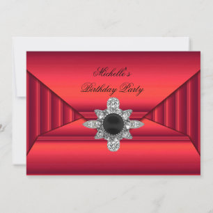 Invitation Sac à main élégant rouge et noir pour fête d'anniv