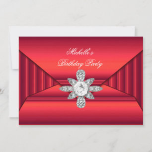 Invitation Sac à main rouge élégant pour fête d'anniversaire