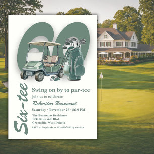 Invitation Sac Cadeaux de Golf Vert Classique 60e Anniversair