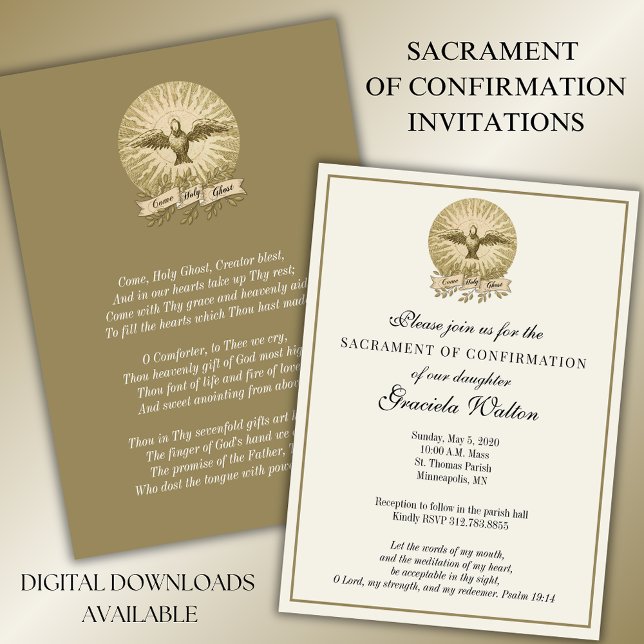 Invitation Sacrement de confirmation du Saint-Esprit catholiq (Créateur téléchargé)