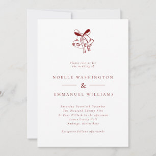 Invitation Sacs de Noël minimalistes Vintage Mariage rouge