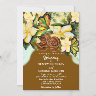 Invitation Saddle Brown Boho-Fleur sauvage Floral Mariage