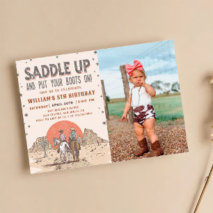 Invitation Saddup Cowboy Western Birthday Country Boots