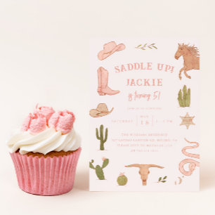 Invitation Saddup Cowgirl Birthday Party