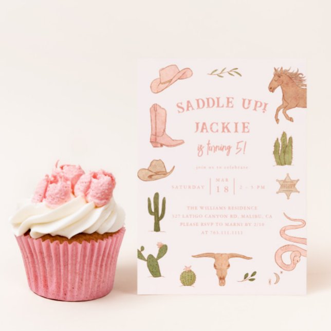 Invitation Saddup Cowgirl Birthday Party (Créateur téléchargé)