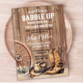 Invitation Saddup Pays Western Cowboy Party Boots Casquette