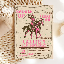 Invitation Saddup Rodeo Western Cowgirl fête d'anniversaire